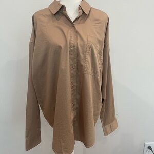 American Eagle Outfitters Brown Casual Button-Down Shirt